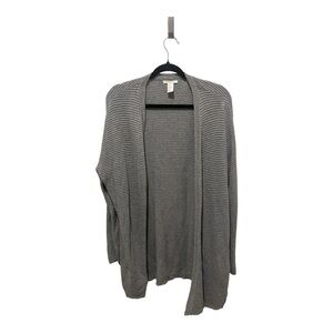 H&M Ribbed Gray Cardigan Sweater